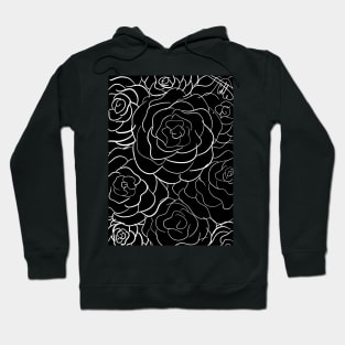 Rose Pattern Black Hoodie